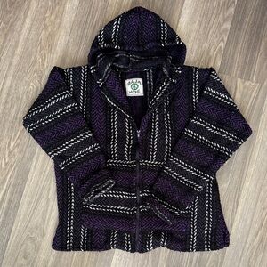 Baja Joe Men's Purple and Black Hooded Jacket